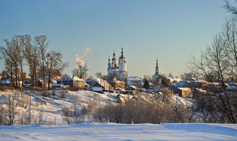 Трасса Р7 Тотьма зимой Вологодская область