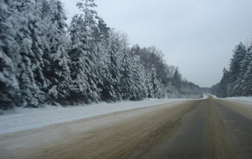 Трасса А111, зимняя дорога