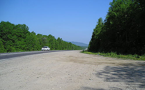 Трасса М60, рядом с поселком Корфовка
