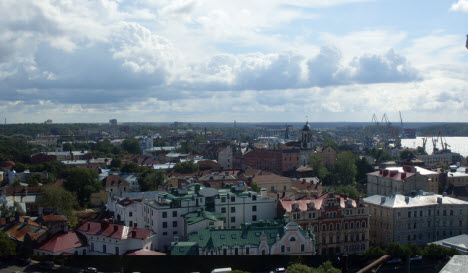Вид на город с башни св. Олафа, выборг, трасса М10