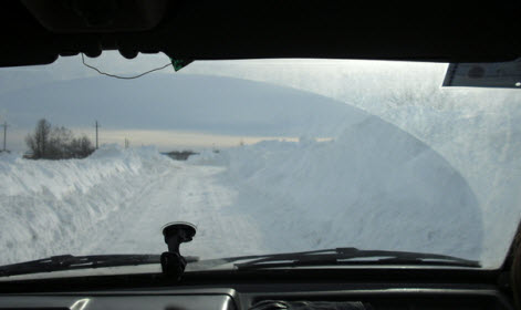 Дорога от Гостилиц до Копорья, зимой