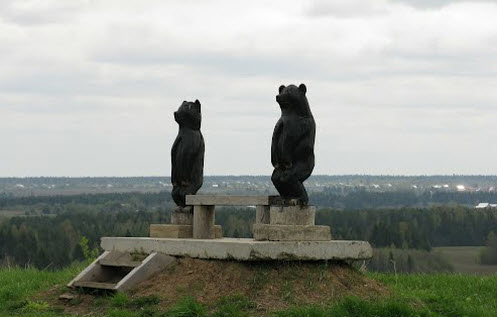 Медведи на лавочке, дорога Р-7