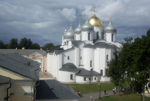 Софийский собор вид с просмотровой площадки, новгород, трасса М10