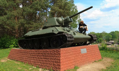 танк Т34, Белый, трасса р136