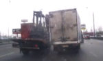 авария на МКАД, два грузовика