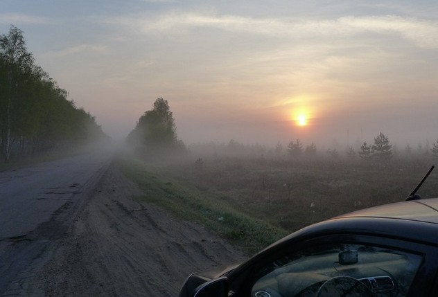 утро на дороге рязанская область
